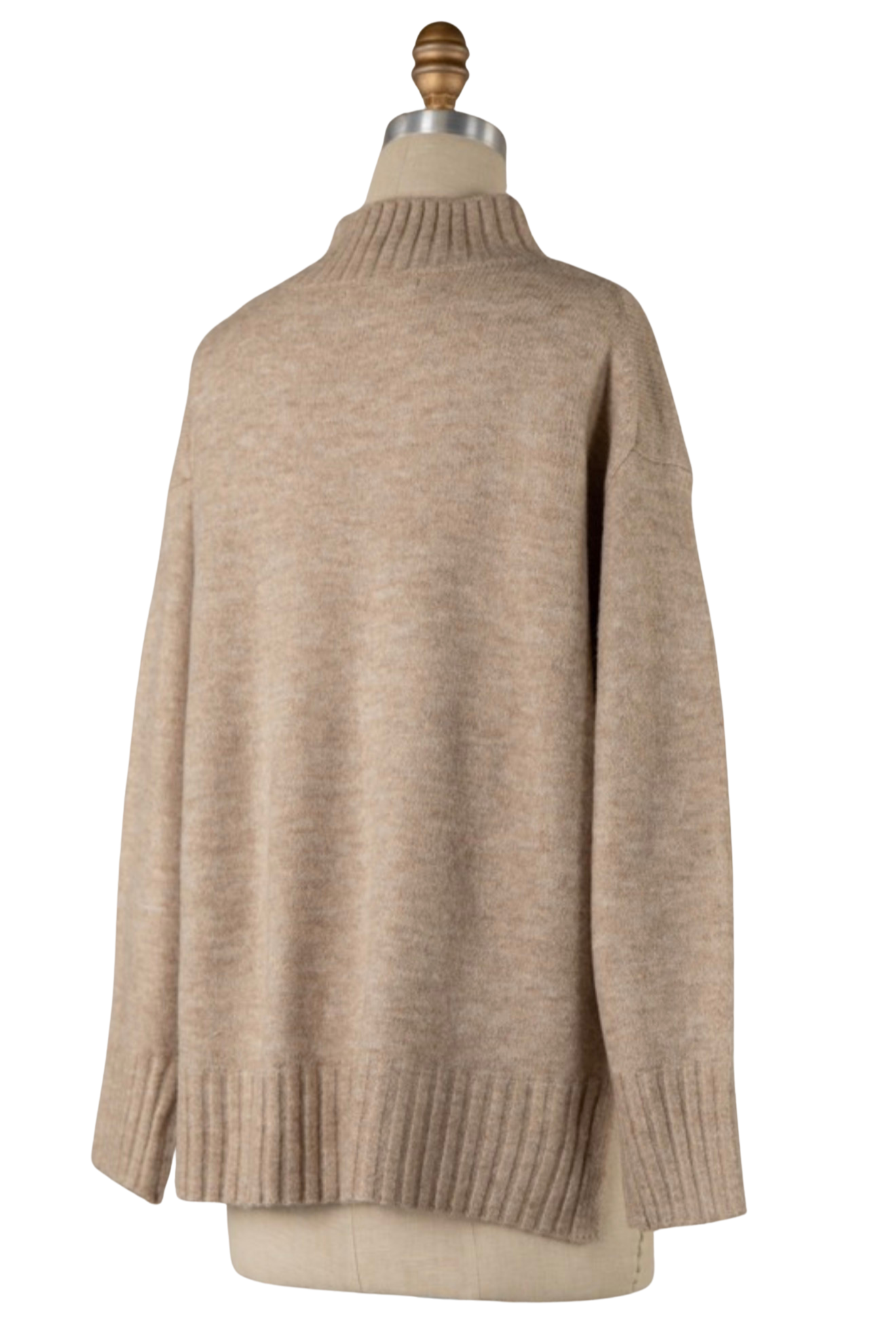 B&B High Neck Sweater: Deep Tan
