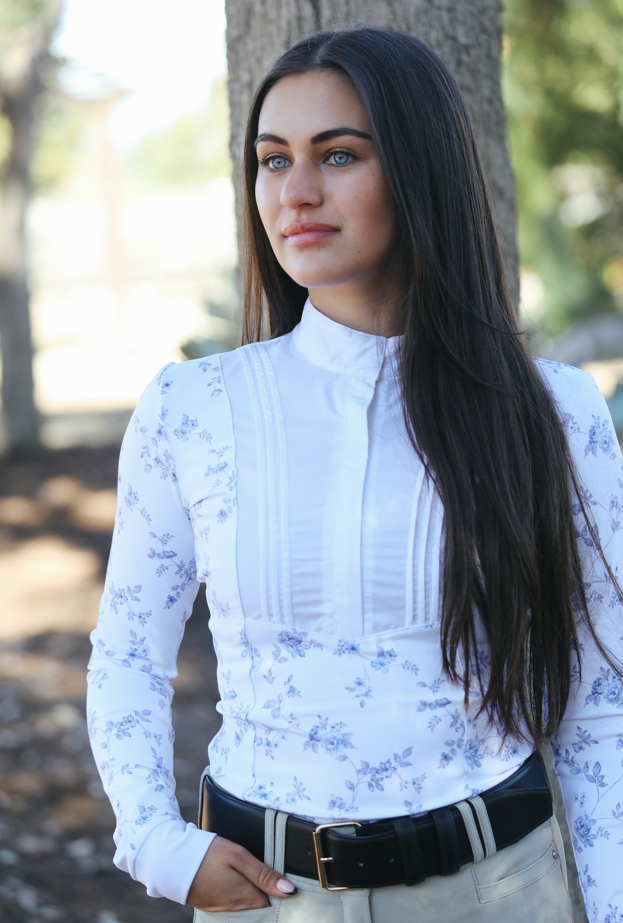 PRE-ORDER The Lennox Pleated Bib Top : Floral