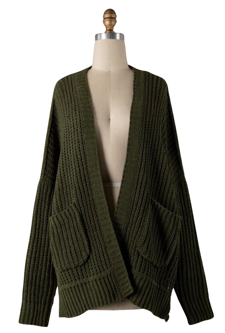 B&B Cozy Cardigan: Green