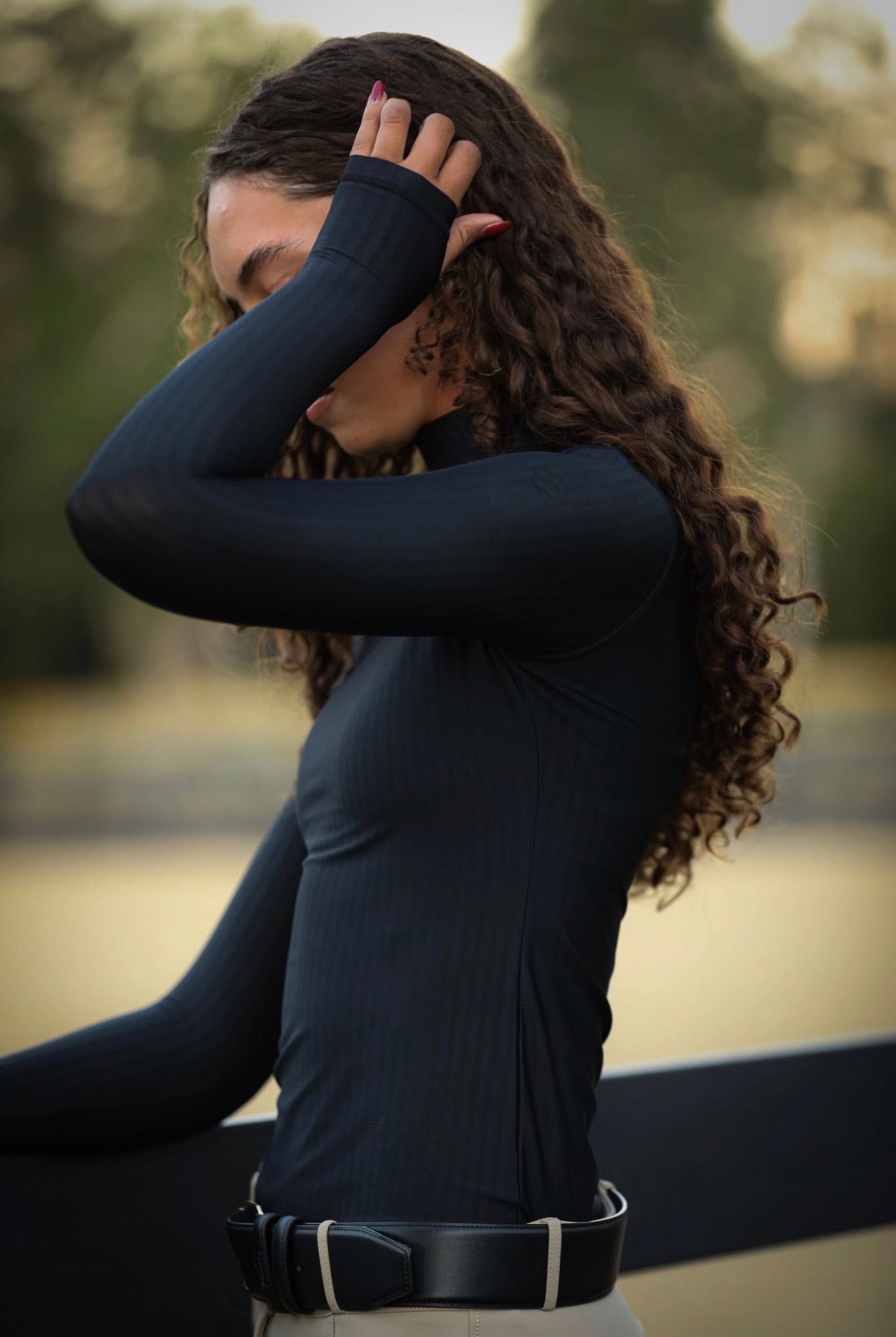 The Aria Striped Mock Neck – Riviera Equisports