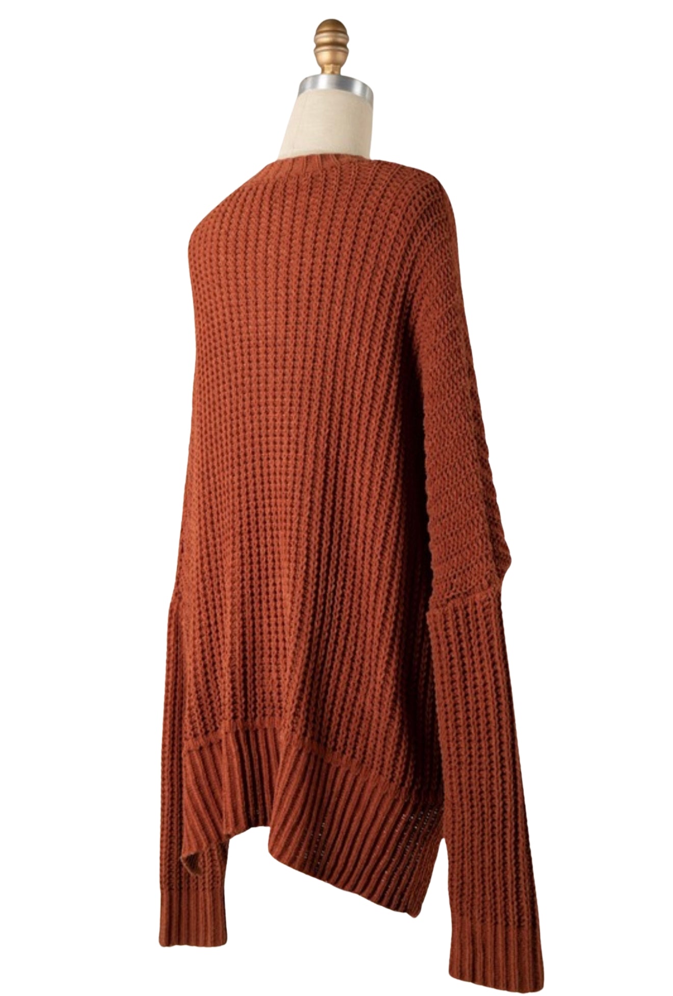 B&B Cozy Cardigan: Rust