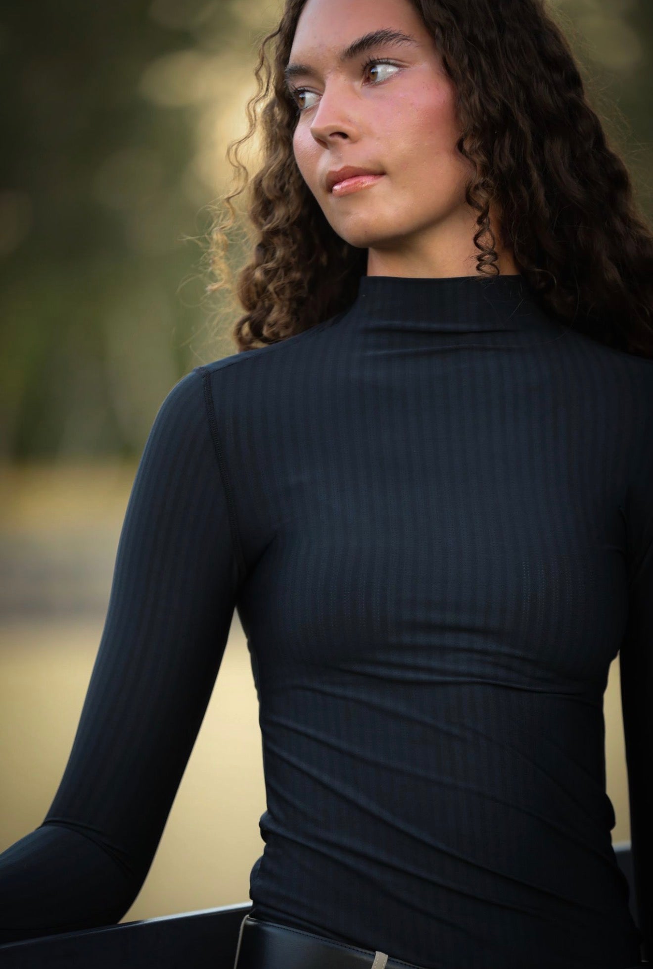 The Aria Striped Mock Neck – Riviera Equisports