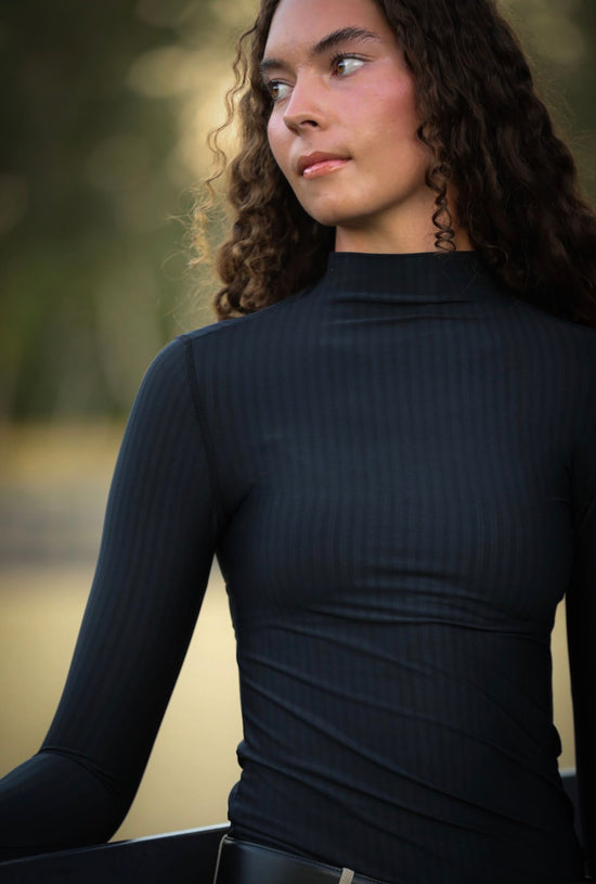 PRE-ORDER: The Aria Striped Mock Neck