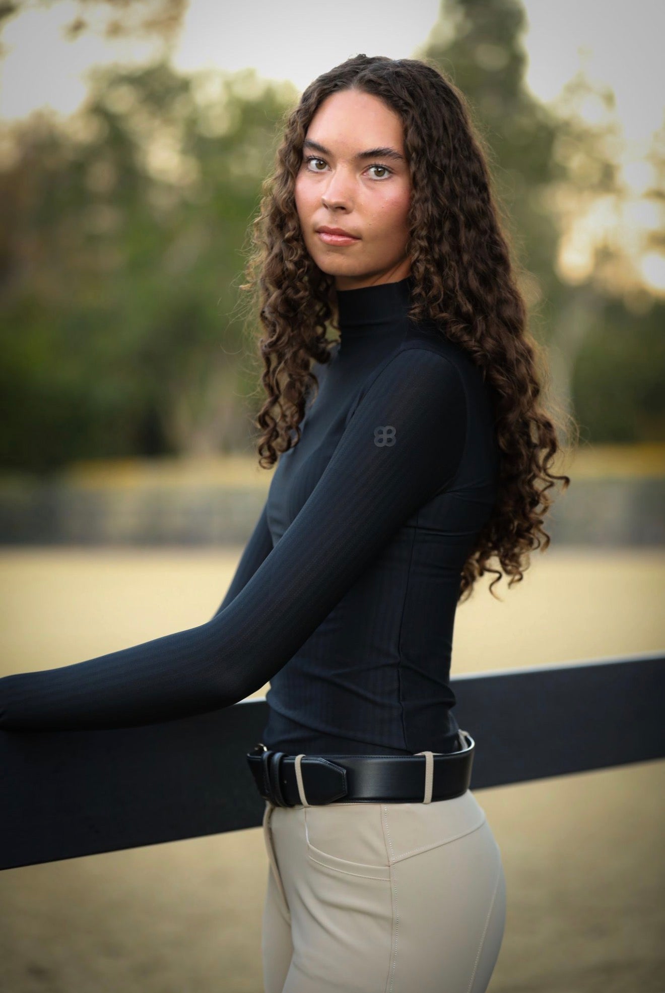 The Aria Striped Mock Neck – Riviera Equisports