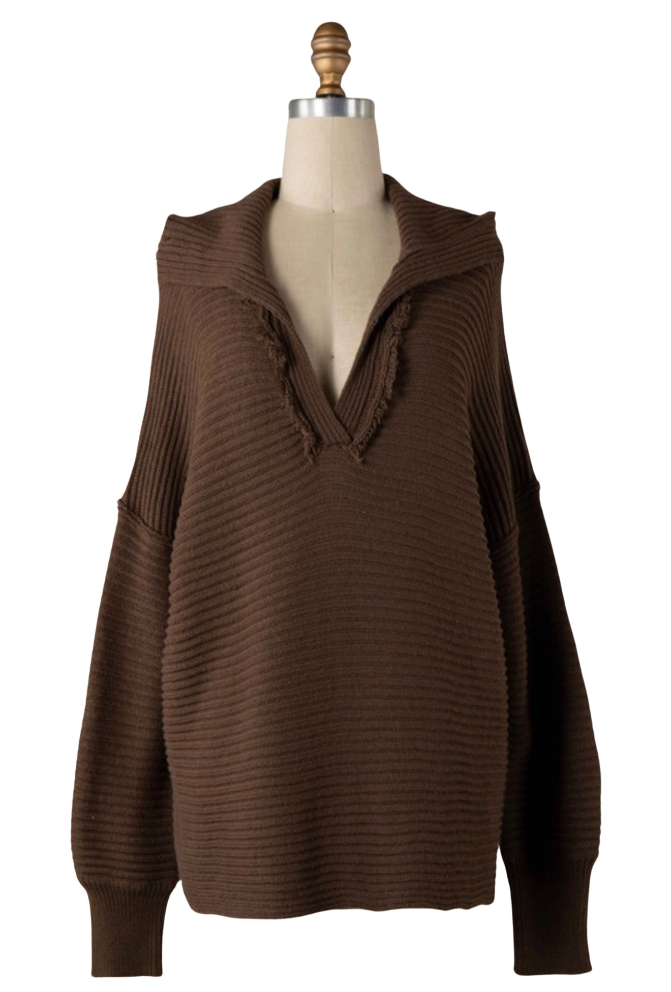 B&B Raw Seam Polo Sweater