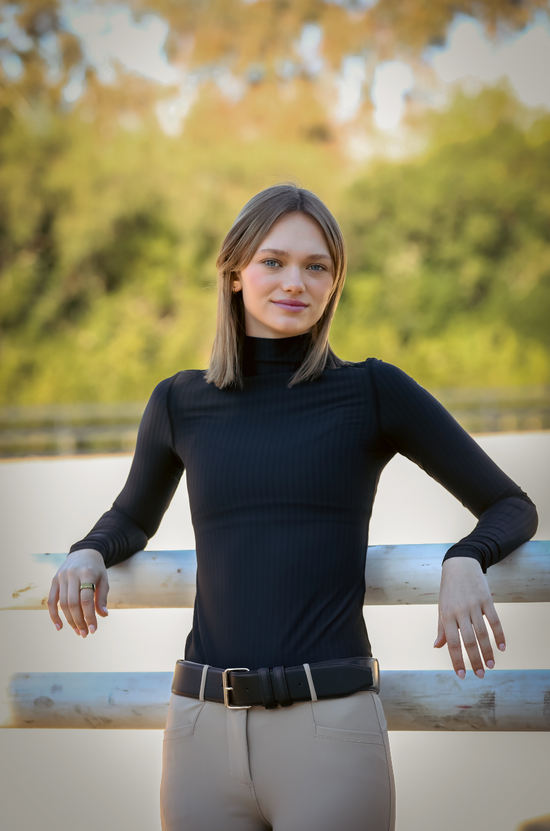 PRE-ORDER: The Aria Striped Mock Neck