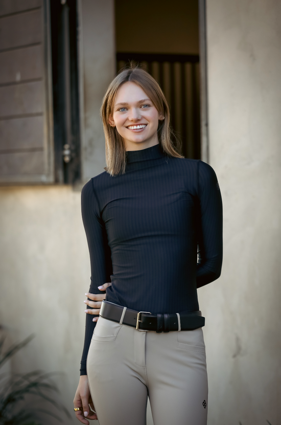 PRE-ORDER: The Aria Striped Mock Neck