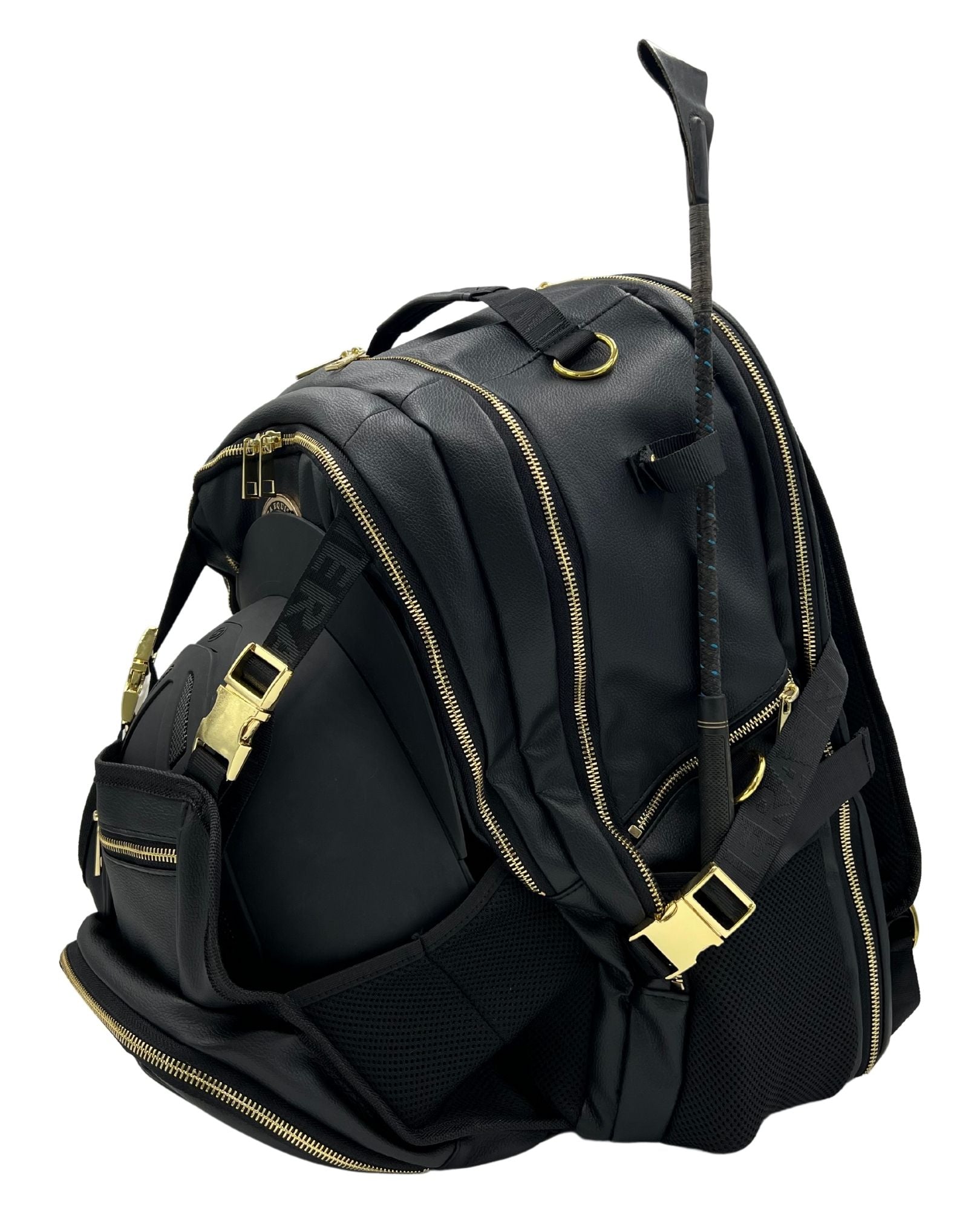 black leather backpack gold cross keeva The Stella Backpack – Riviera Equisports